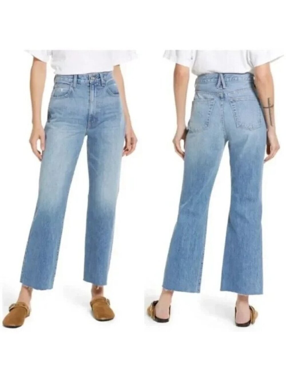 Slvrlake Women's Frankie Better Days High Waist Distressed Raw Hem Jeans 28